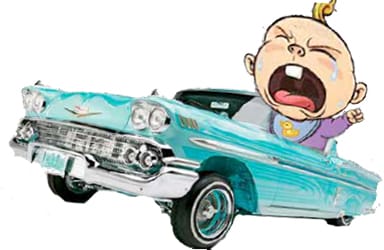 Crybaby in a car